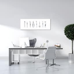 Quadro Coisas de Dentista Drawn Art 5 60x21 Filete Branco