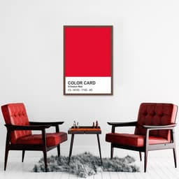 Quadro Color Card Crimson Red 100x70 Caixa Marrom