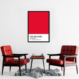 Quadro Color Card Crimson Red 100x70 Caixa Preto