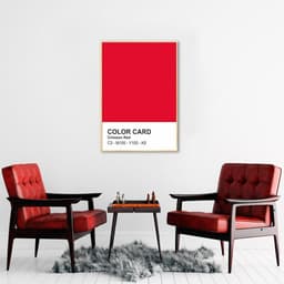 Quadro Color Card Crimson Red 60x43 Filete Marfim