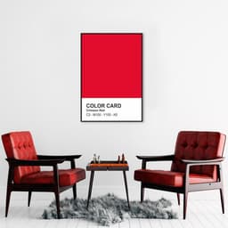 Quadro Color Card Crimson Red 86x60 Filete Preto
