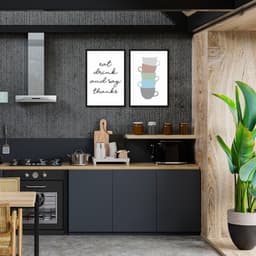 Quadro Cozinha Frasearas 62x43 2-43x30 Caixa Preto