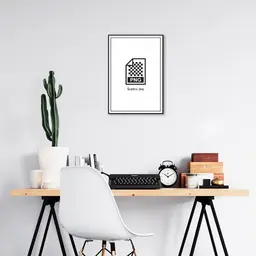 Quadro Divertido .PNG 60x43 Filete Preto