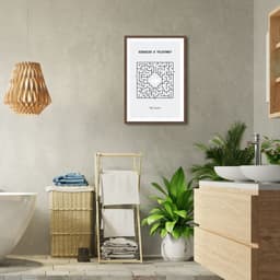 Quadro Divertido Lavabo Labirinto 43x30 Caixa Marrom