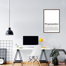 Quadro Divertido Programadora 43x30 Caixa Marrom