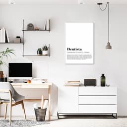 Quadro Divertido Significado Dentista 100x70 Filete Branco