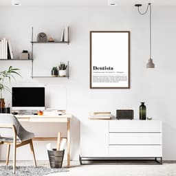 Quadro Divertido Significado Dentista 43x30 Caixa Marrom