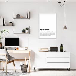 Quadro Divertido Significado Dentista 60x43 Caixa Branco