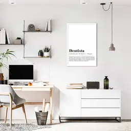 Quadro Divertido Significado Dentista 86x60 Caixa Branco