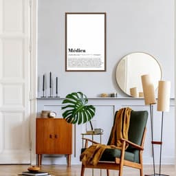 Quadro Divertido Significado Médica 43x30 Caixa Marrom