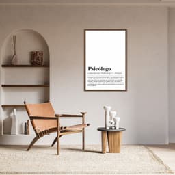 Quadro Divertido Significado Psicólogo 60x43 Caixa Marrom