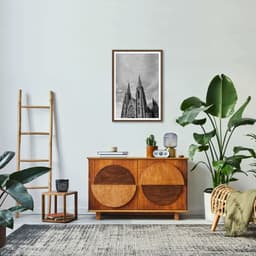 Quadro Eglise Saint-Paul 60x43 Caixa Marrom