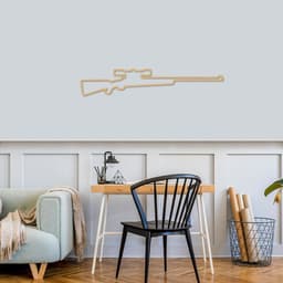 Quadro Escultura Arma Sniper 100x19 Areia