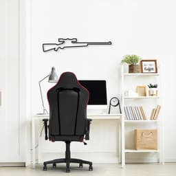 Quadro Escultura Arma Sniper 120x23 Preto