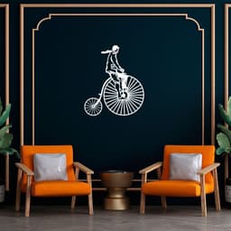 Quadro Escultura Bicicleta Antiga 120x102 Branco