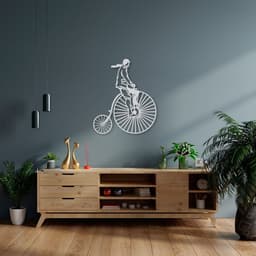 Quadro Escultura Bicicleta Antiga 80x68 Cinza