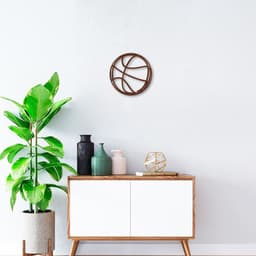 Quadro Escultura Bola de Basquete 30x30 Marrom