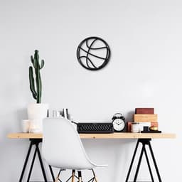 Quadro Escultura Bola de Basquete 30x30 Preto