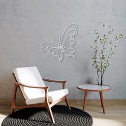 Quadro Escultura Borboleta One Line 120x113 Cinza