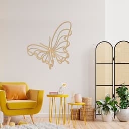 Quadro Escultura Borboleta One Line 150x141 Areia