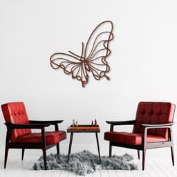 Quadro Escultura Borboleta One Line 150x141 Marrom