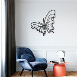 Quadro Escultura Borboleta One Line 150x141 Preto