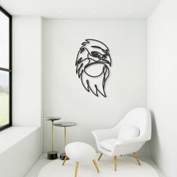 Quadro Escultura Cabeça de Águia One Line 100x61 Preto