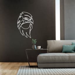 Quadro Escultura Cabeça de Águia One Line 60x37 Cinza