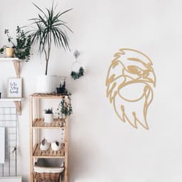 Quadro Escultura Cabeça de Águia One Line 80x48 Areia