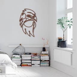 Quadro Escultura Cabeça de Águia One Line 80x48 Marrom