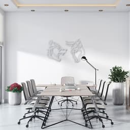 Quadro Escultura Cabeça de Urso e Touro 4 90x144 Cinza