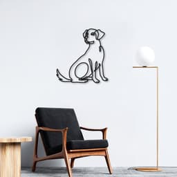 Quadro Escultura Cachorro Vira Lata One Line 90x85 Preto