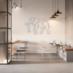 Quadro Escultura Corpo Elefante One Line 120x79 Cinza