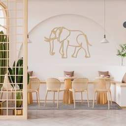 Quadro Escultura Corpo Elefante One Line 60x39 Areia