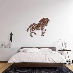 Quadro Escultura Corpo Zebra One Line 120x98 Marrom
