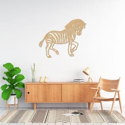 Quadro Escultura Corpo Zebra One Line 150x123 Areia