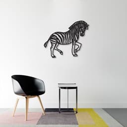 Quadro Escultura Corpo Zebra One Line 150x123 Preto