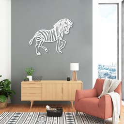 Quadro Escultura Corpo Zebra One Line 80x65 Branco