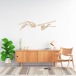 Quadro Escultura Criação de Adão Michelangelo 80x20 Areia