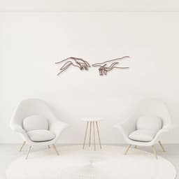 Quadro Escultura Criação de Adão Michelangelo 80x20 Marrom