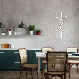 Quadro Escultura Cruz de Jesus Frase 60x27 Branco