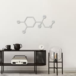 Quadro Escultura Fórmula Química Adrenalina 60x28 Cinza