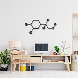 Quadro Escultura Fórmula Química Adrenalina 60x28 Preto