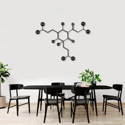 Quadro Escultura Fórmula Química Cerveja 100x71 Preto