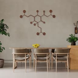 Quadro Escultura Fórmula Química Cerveja 120x85 Marrom