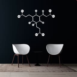 Quadro Escultura Fórmula Química Cerveja 60x42 Branco