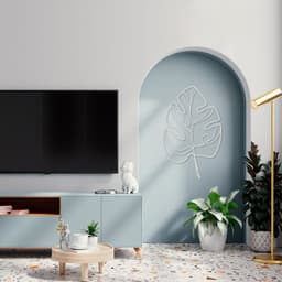 Quadro Escultura Folha Costela de Adão Holes 100x63 Cinza