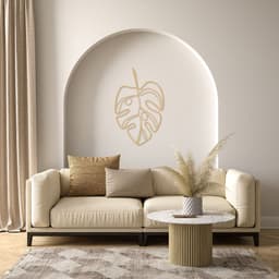 Quadro Escultura Folha Costela de Adão Holes 120x76 Areia