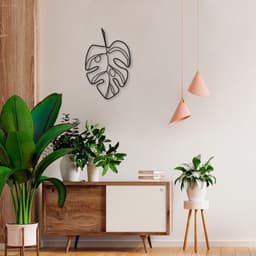 Quadro Escultura Folha Costela de Adão Holes 80x50 Preto