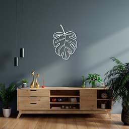 Quadro Escultura Folha Costela de Adão Wide 100x67 Branco